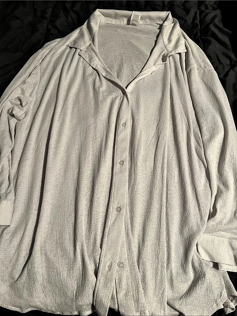 Time and Tru Casual Button Down Shirt in Gray 3X Like New